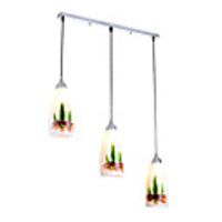 Korean Style Rustic 3 Lights Chandelier With Grass Pattern