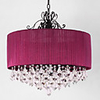 Korean Style Rustic Chic 4 Light Chandelier With Violet Shade