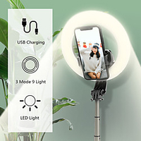 L07 Wireless Bluetooth Selfie Stick Foldable Handheld Remote Shutter Tripod With 5 inch LED Ring Photography Light For Android IOS Lightinthebox