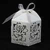 Laer Cut Rose Favor Box With Ribbon (Set of 12)