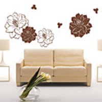 Large Flower Butterfly Wall Sticker