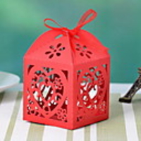 Laser Cut Box-Red-Set of 12