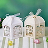 Laser Cut Box With Ribbon Bowknot(More Colors)-Set of 12