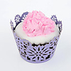 Laser Cut Hexagonal Flower Pattern Cupcake Wrapper - Set of 24 (More Colors)
