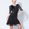 Latin Dance Dress Rhinestone Tassel Splicing Women