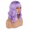 Lavender Purple Wig Short Color Wave Bob Wig with Air Bangs 12 inches (About 30.5 Cm) Natural Wig Lightinthebox
