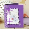 Lavender Side Fold Greeting Card with Bow and Flower for Mother