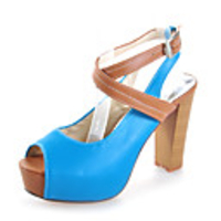Leatherette Chunky Heel Sandals With Buckle Party / Evening Shoes (More Colors)