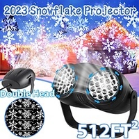 LED 162 pattern double barrel snow projection lights Wedding party decorative lights Christmas Halloween rotating stage lights