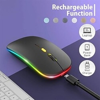 LED Wireless Mouse Slim Silent Mouse 2.4G Portable Mobile Optical Office Mouse with USB and Type-c Receiver 3 Adjustable DPI Levels for Laptop PC Notebook MacBook Lightinthebox