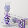 Lilac Rose Glass Candle Holder