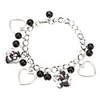 Lily Shape Coloured Glaze with Glass Bead Bracelet
