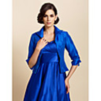 Long Sleeve Coats / Jackets Taffeta Wedding / Party Evening / Casual Wedding Wraps / Bolero With Draping / Solid
