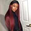 Long Straight Wig Ombre Red Synthetic Wigs for Women Ombre Red Middle Part Natural Looking Silk Fully Heat Resistant Wig for Daily Party Use Lightinthebox