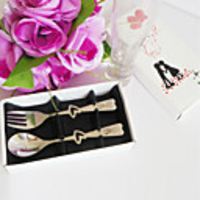 Lovers Heart Spoon And Fork Set Wedding Favor