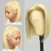 Lovigs Blonde Lace Front Wigs Human Hair Natural Hairline Blonde Bob Wig Straight Hair 13x4 Transparent Lace Frontal Wigs For Black Women Brazilian Virgin Human Hair 613 Bob Wig Lightinthebox