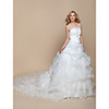 LTBridal A-line Princess Strapless Cathedral Train Organza Wedding Dress(937254)