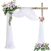 Luxury Window Scarf Sheer Voile Elegant Long Window Valance Solid Window Treatment Swags Drapes for Window Ceremony Wedding Canopy Bed