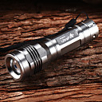 M8068 Adjustable Focus 3-Mode 1xCree XP-E R2 LED Flashlights(1x18650, 800LM, Silver)