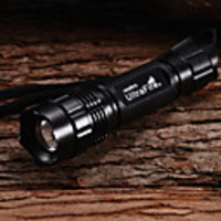 M8076 Adjustable Focus 5-Mode 1xCree XM-L2 T6 LED Flashlights(1x18650, 1800LM, Black)