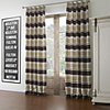 Mediterranean Jacquard Stripe Polyester Cotton Blend Energy Saving Curtain Panel