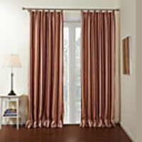 Mediterranean Rust Striped Lined Blackout Curtain Panel