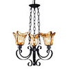 Mediterranean Style Classic 3 Light Chandelier With Handmade Glass Shade