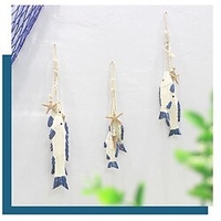 mediterranean style creative decorative wooden small fish skewers blue and white pair of fish skewers simulation fish wall decoration crafts Lightinthebox