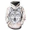 men unisex yasite wolf sakura unisex novelty pullover hoodies 3d print realistic printed pattern sweatshirt with pocket Lightinthebox