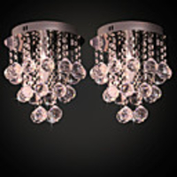 Mini Crystal Flush Mount,  1 Light,  Modern Stainless Steel Electroplating