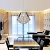 Mini Crystal Pendant Lamp 1 Light Modern Silver Chrome Stainless Steel