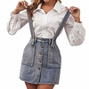 mini denim skirts overalls for women,  button bib shorts trendy jeans dresses xmas gifts for her (blue,  xs) Lightinthebox