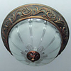 Mini Disc Design Flush Mount, 2 Light, Classical Painting Metal Glass