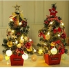 Mini DIY Christmas Tree Ornament 50-60cm Desktop Christmas Tree Decor Xtmas Tree Ornament With Lights Gold Red Suit Decorate Christmas Lights Lightinthebox