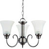 Minimalist Lighting 3-Light Brushed Nickel Chandelier