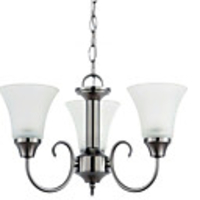Minimalist Lighting 3-Light Brushed Nickel Chandelier