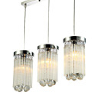 Minimalist Modern 3 Light Pendant with Glass Shade