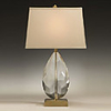 Minimalist Modern Table Light With Cubic Fabric Shade And Polished Chrome Metal Lamp Pole