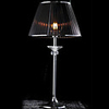Minimalist Table Lamp Fabric Shade Vertical Painted Metal Pole