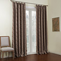Mocha Love Jacquard Lined Blackout Curtain Panel