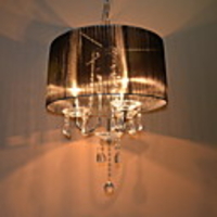 Modern 3 - Light Crystal Pendant Lights with Fabric Shade