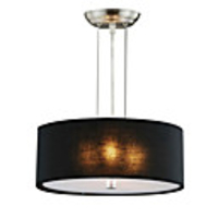Modern 3 - Light Pendant Lights with Black Shade Cylinder Design