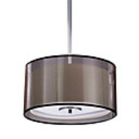 Modern 3 - Light Pendant Lights with Fabric Shade Cylinder Design