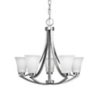 Modern 5-Light Brushed Nickel Chandelier