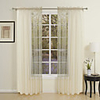 Modern Beige Polyester Sheer Curtain Panel