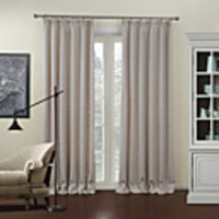 Modern Beige Solid Lined Blackout Curtain Panel