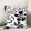 Modern Black And White Floral Pillow With Insert