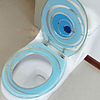 Modern Blue circles Transparent Toilet Seat
