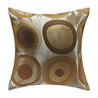 Modern Brown Circles Polyester Decorative Pillow Cover
