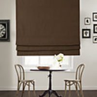Modern Brown Solid Polyester Roman Shade